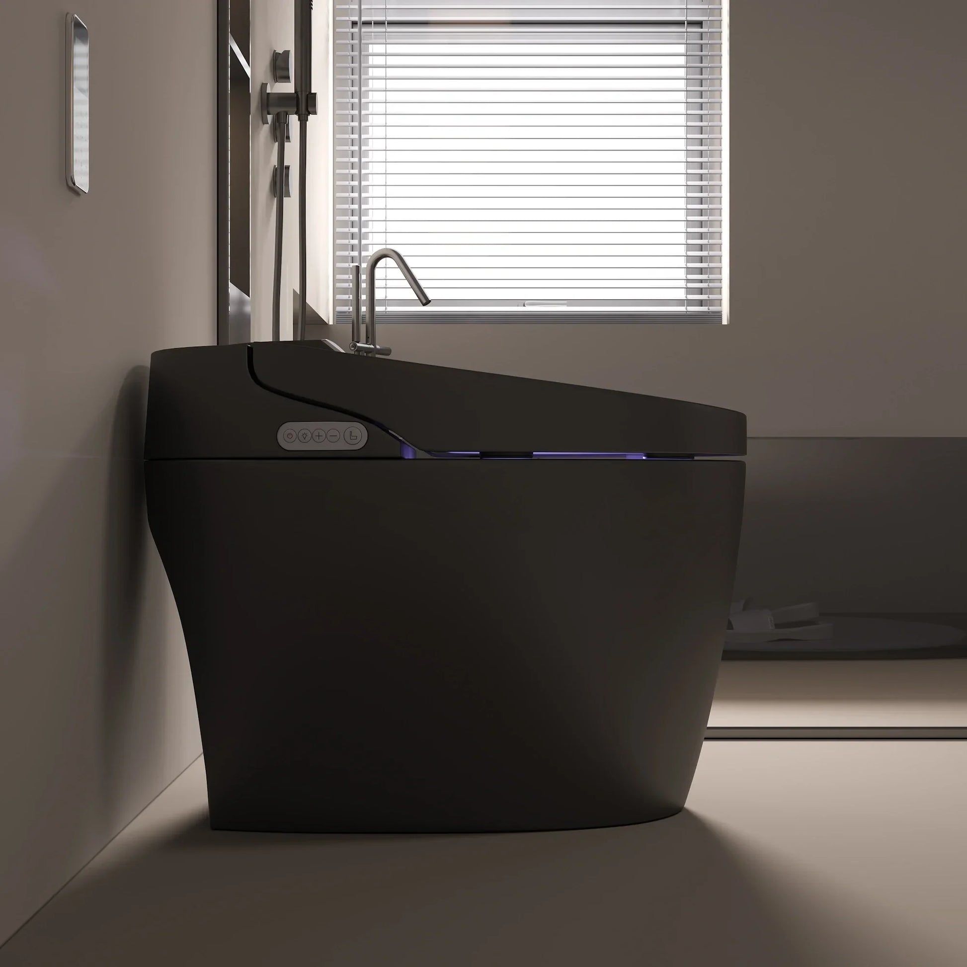 Black Kushiro Luxury High-Tech Japanese Style Smart Toilet & Bidet-Aman Plumbing &amp; Heating Supplier Limited