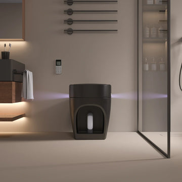 Black Kushiro Luxury High-Tech Japanese Style Smart Toilet & Bidet-Aman Plumbing &amp; Heating Supplier Limited