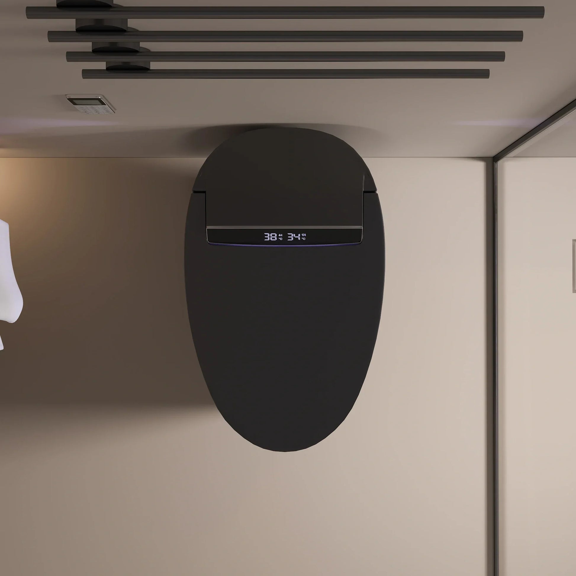 Black Kushiro Luxury High-Tech Japanese Style Smart Toilet & Bidet-Aman Plumbing &amp; Heating Supplier Limited