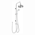Carre Dual Rigid Riser Kit Traditional Solid Brass Overhead Rain Shower & Brass Handheld Shower - Chrome-Aman Plumbing & Heating Supplier Limited