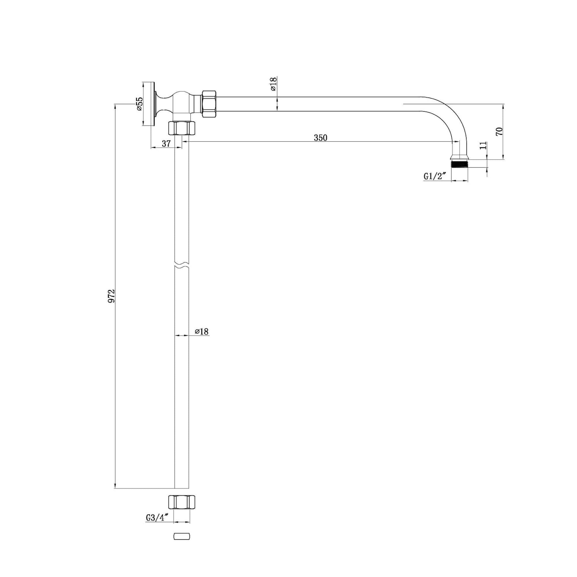 Downton shower rigid riser rail traditional brass - chrome-Aman Plumbing &amp; Heating Supplier Limited