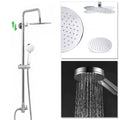 Dune dual shower riser kit adjustable height angled round easy clean head 200mm, 3 setting handshower - chrome-Aman Plumbing & Heating Supplier Limited