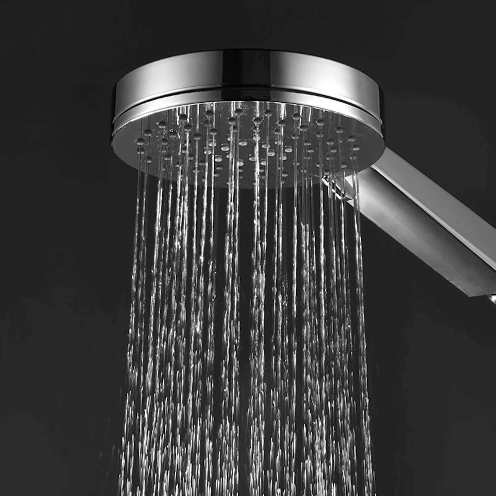 Dune dual shower riser kit adjustable height angled round easy clean head 200mm, 3 setting handshower - chrome-Aman Plumbing &amp; Heating Supplier Limited