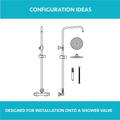 Dune shower adjustable rigid riser rail angled stainless steel - chrome-Aman Plumbing & Heating Supplier Limited