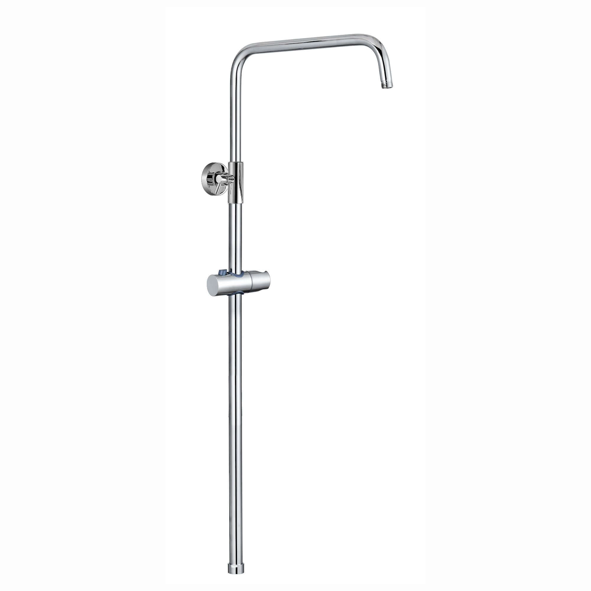 Dune shower adjustable rigid riser rail angled stainless steel - chrome-Aman Plumbing &amp; Heating Supplier Limited
