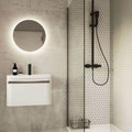 Enzo square thermostatic shower set two outlet with ultra slim 300mm shower head and handheld - matt black-Aman Plumbing & Heating Supplier Limited