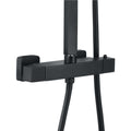 Enzo square thermostatic shower set two outlet with ultra slim 300mm shower head and handheld - matt black-Aman Plumbing & Heating Supplier Limited