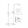Enzo square thermostatic shower set two outlet with ultra slim 300mm shower head and handheld - matt black-Aman Plumbing & Heating Supplier Limited