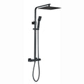 Enzo square thermostatic shower set two outlet with ultra slim 300mm shower head and handheld - matt black-Aman Plumbing & Heating Supplier Limited